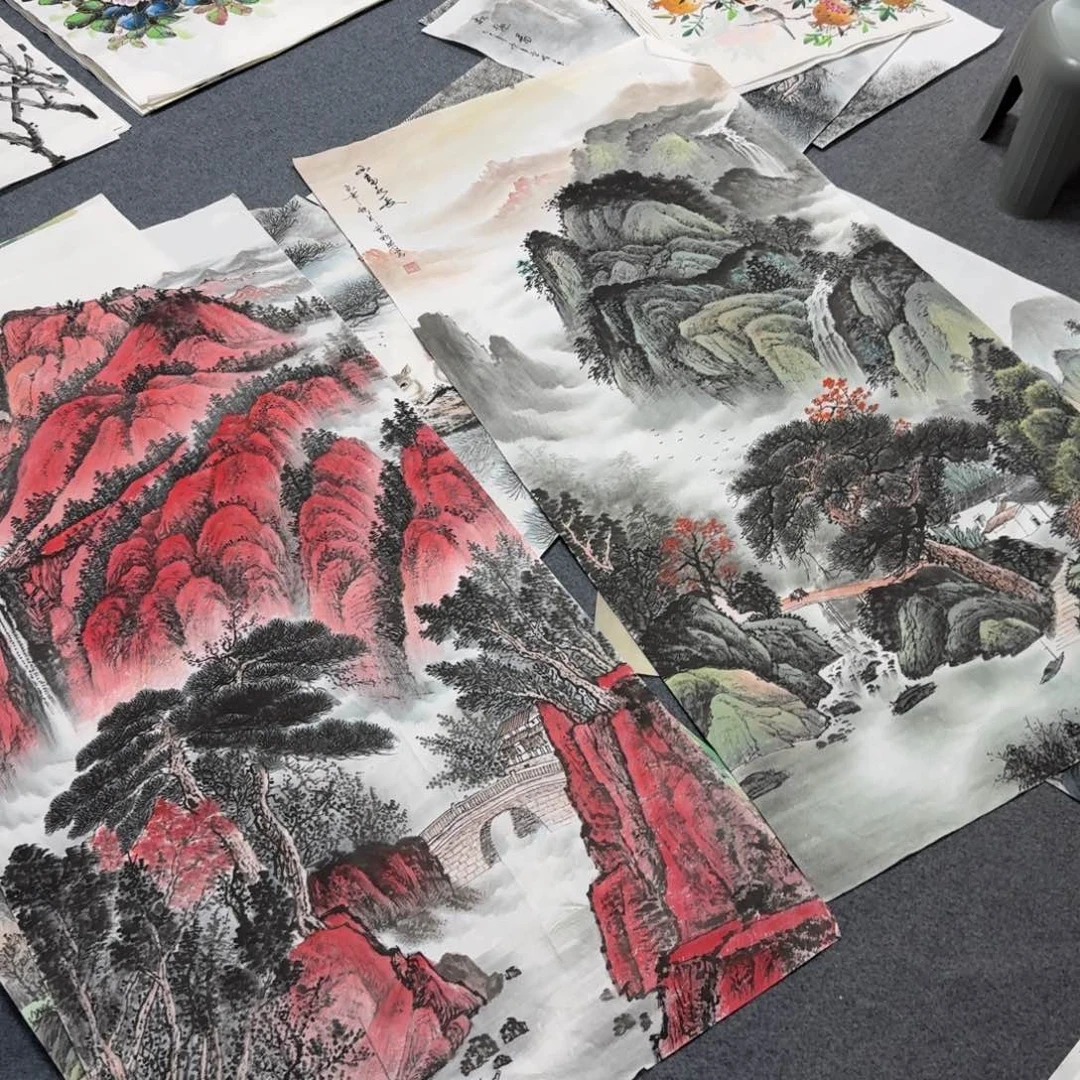 板***栗国画四尺尺寸70X140纯手绘作品