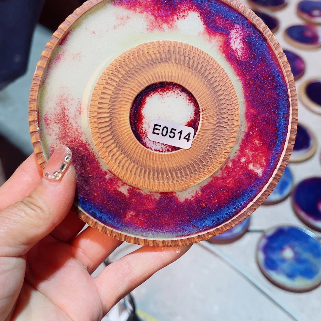 艾***5瓷片微瑕钧瓷主人杯摆件工艺品