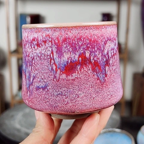 杯原矿釉手工制作钧瓷