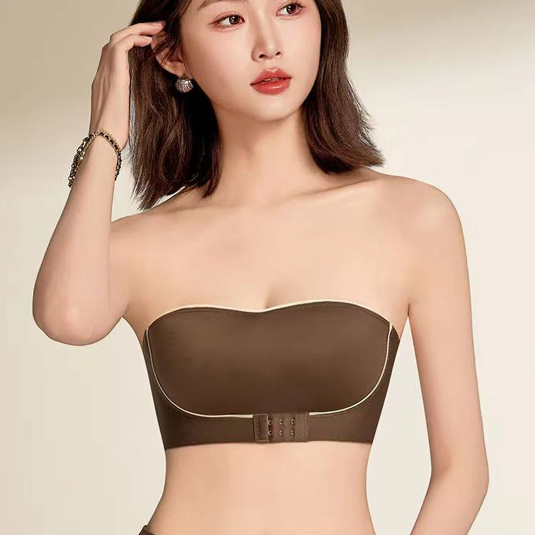 【蹦迪女王】无肩带女防滑小胸聚拢隐形无痕外扩凉感文胸罩-8808