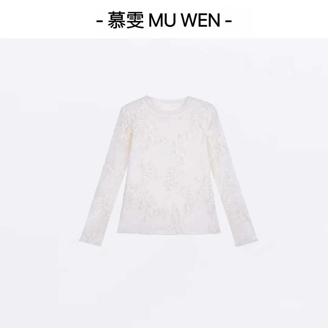 【浪漫花湖】早秋国风花朵提花显瘦弹力上衣25146219
