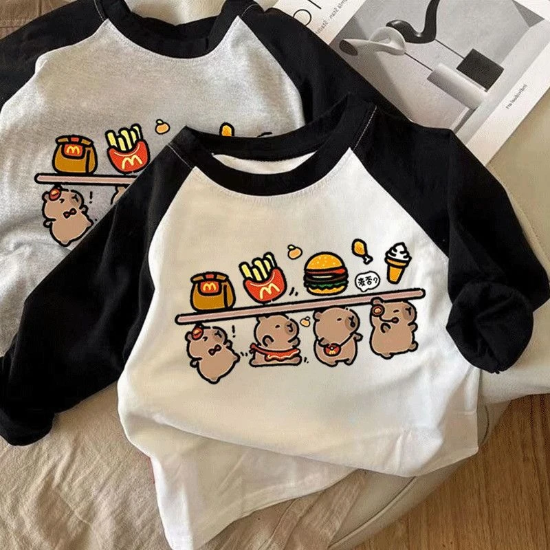 新款儿童男日系纯棉宝宝长袖卡通童装洋气打底小童T恤春秋上衣款t