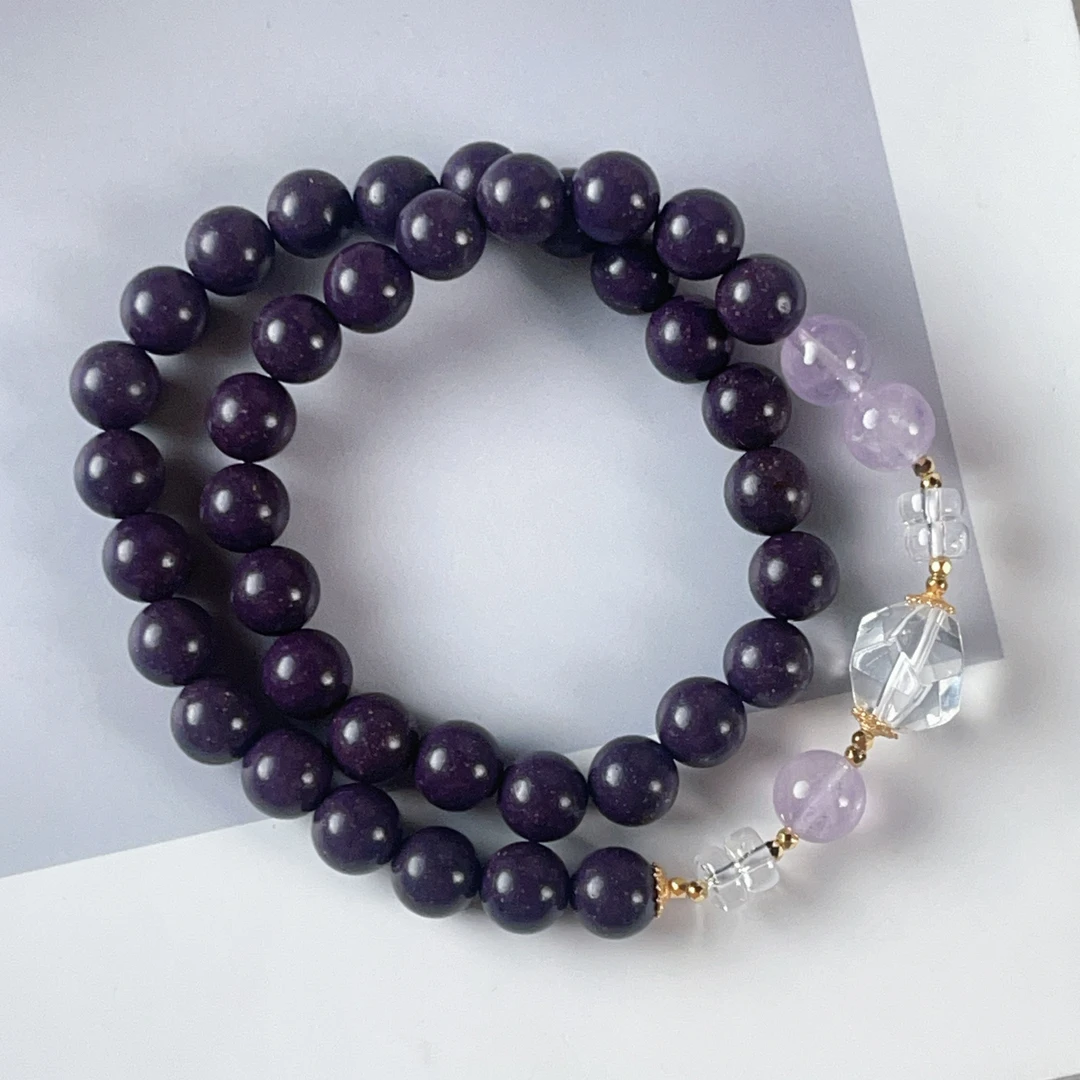 【珊木居】HXZ758JY 薰衣草合香珠0.8圆珠双圈手串