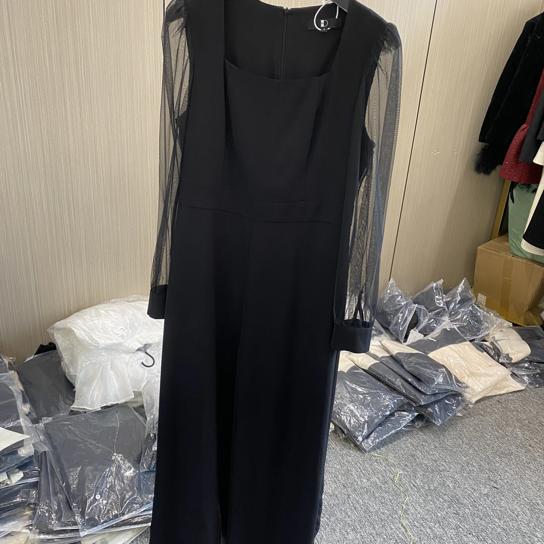 春款女士连体裤春季不规则方领型法式