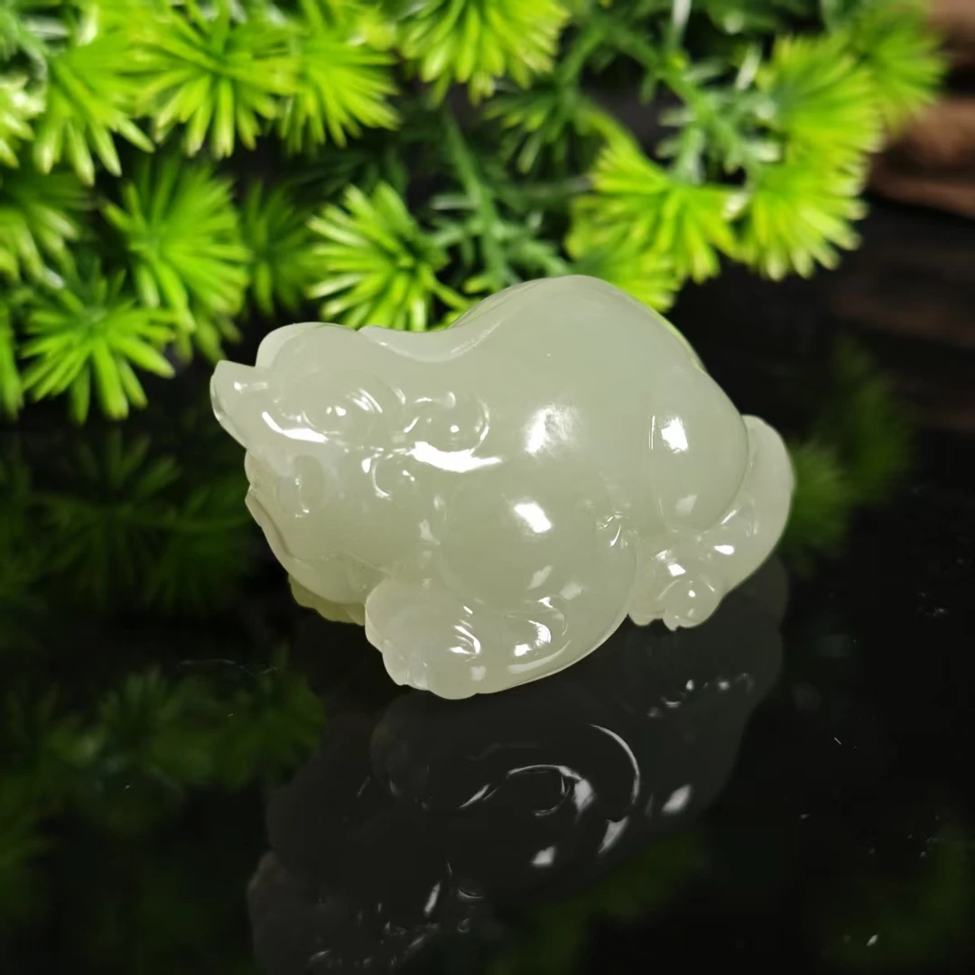 lot5988 冰晴貔貅 和田玉晴水 28.2*55.2*28mm 54.6g