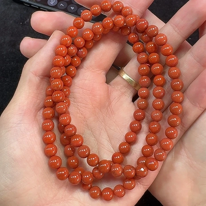 南红玛瑙手链未镶嵌项链多圈原矿7mm
