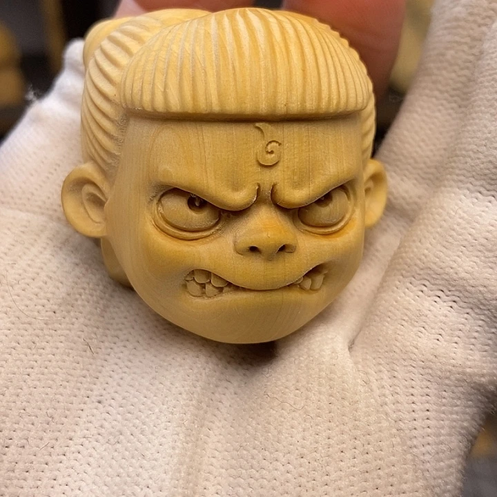 木黄杨木哪吒摆件