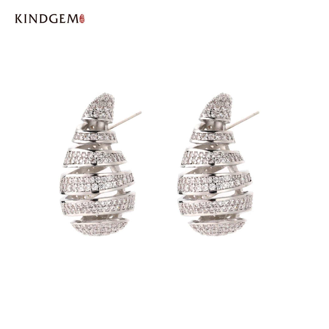 铜合金合成锆石耳饰 AV85XQZC-24054 简约小众个性时尚百搭耳饰