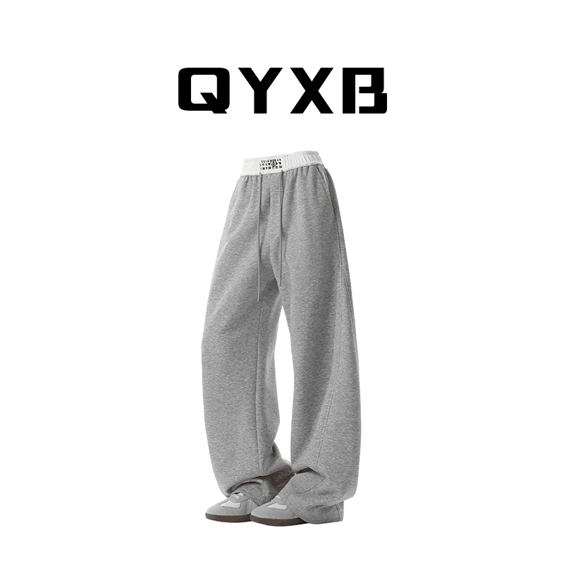 【品牌正品现货】QYXB百搭潮流休闲裤男秋冬美式时尚直筒高级感男裤