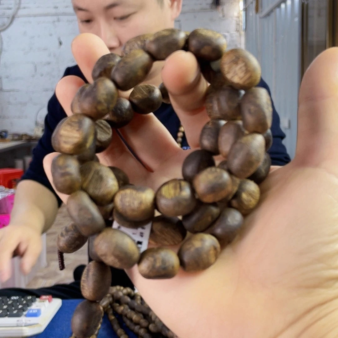 沉香手串海南老白棋留疤长串1.2/49克多样性发一