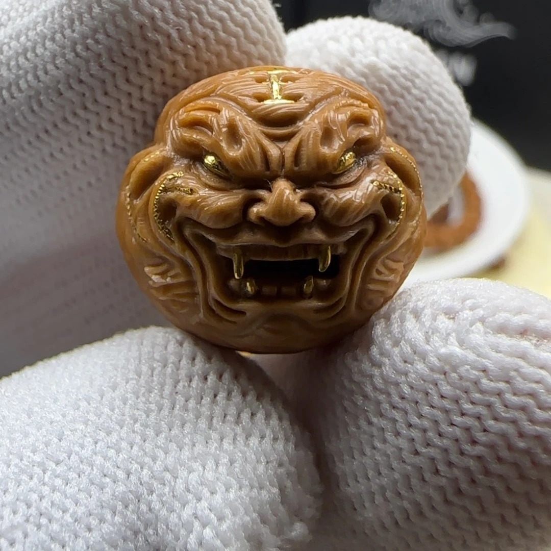 吊坠猴头核桃虎僧镶嵌24k