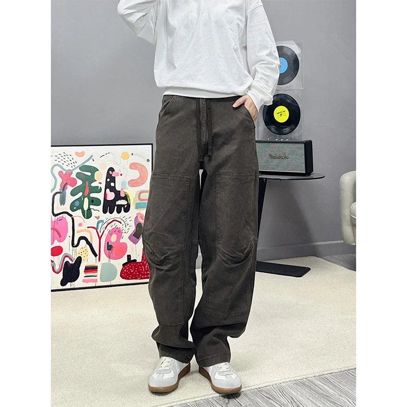 潮牌工装裤春秋水洗休闲裤潮流长裤工装宽松直筒休闲裤百搭