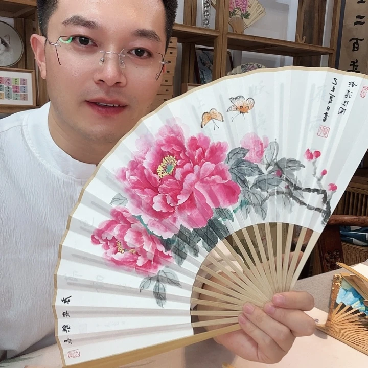 纸手绘作品折扇九寸折扇九寸折扇