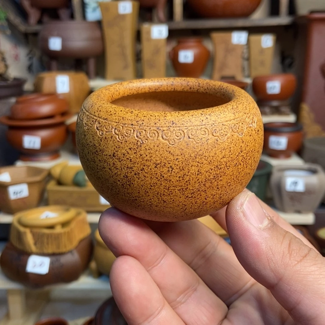 紫砂花盆孙伟手拉胚，内口经尺寸5×4