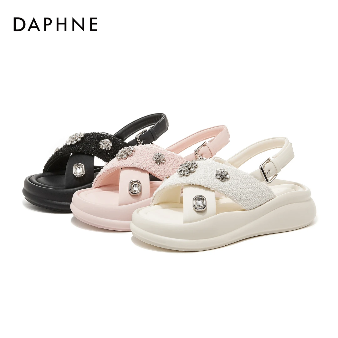 达芙妮仙女风凉鞋女夏季新款外穿时尚舒适休闲百搭仙女风软底拖鞋