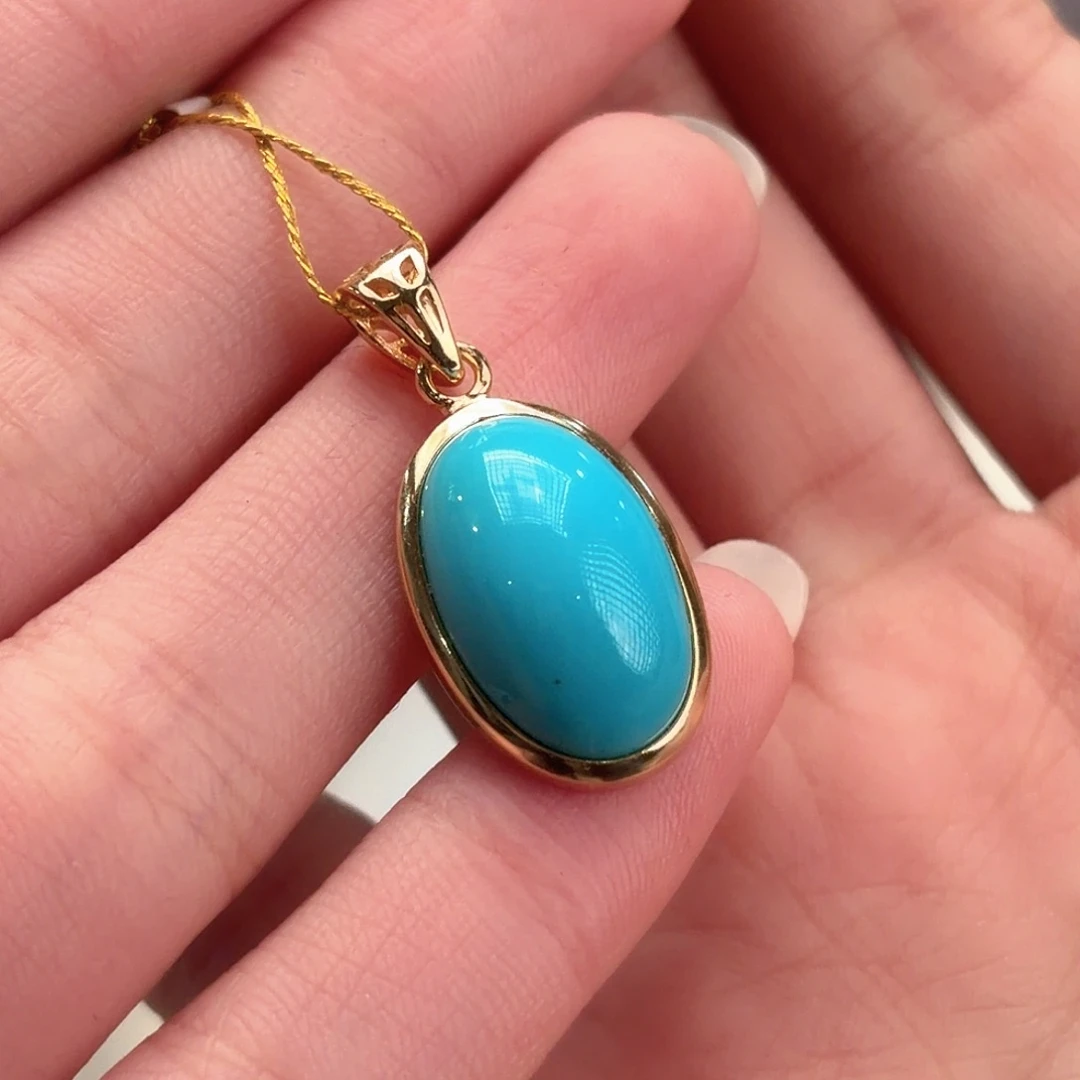 绿松石银S925镶嵌颈饰