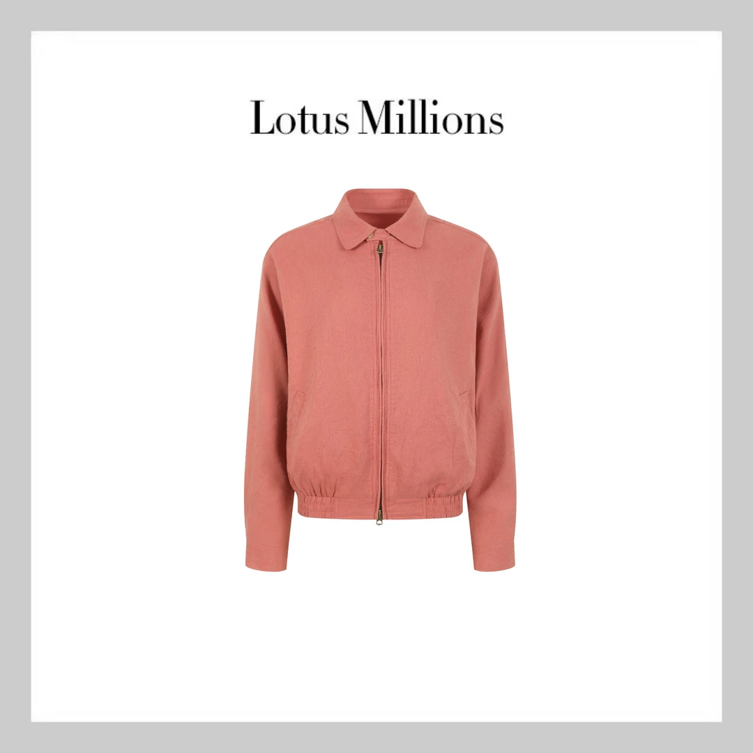 莲的百万 2025年新款亚麻时尚休闲翻领夹克拉链休闲外套