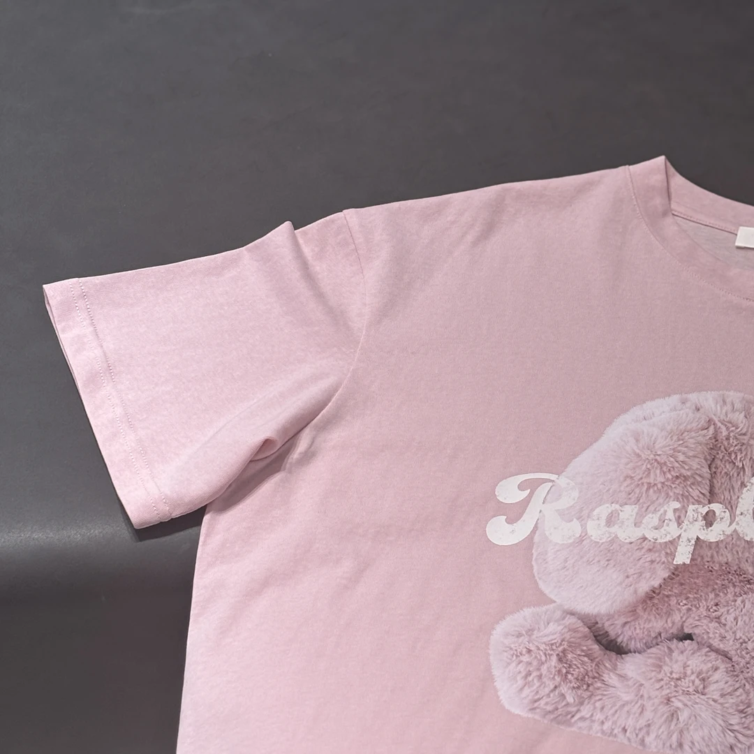 【AMIA阿咪精选】粉色兔子印花T恤25002