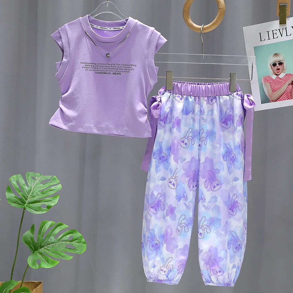 女童夏季套装2025新款时髦洋气网红薄款中大童夏装儿童宽松两件套