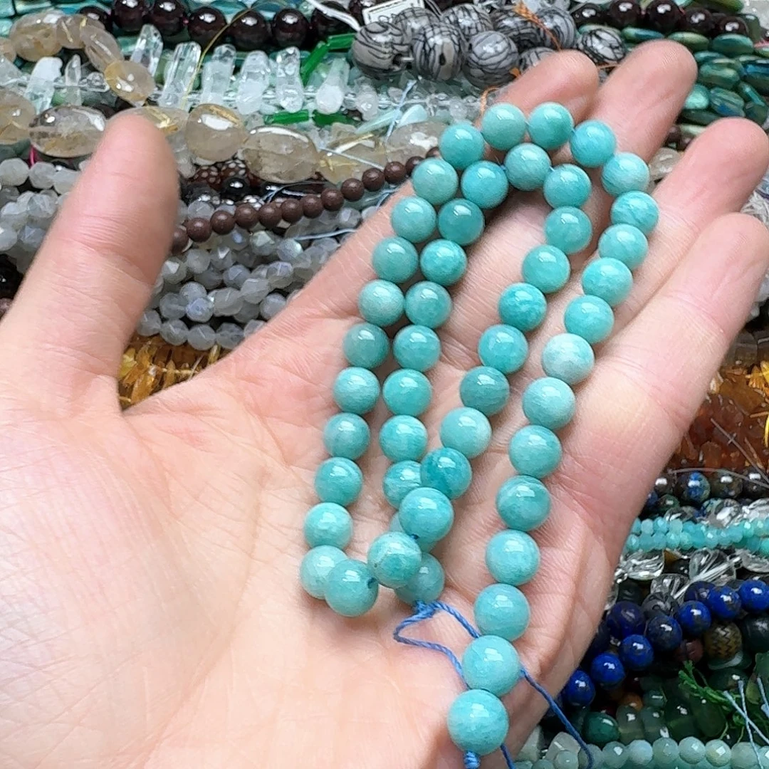 玛瑙/玉髓合金珠宝半成品一条8mm天河石