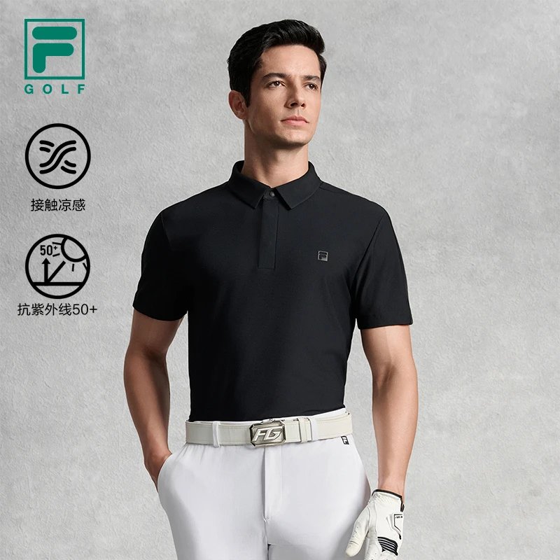 【高尔夫菁英短袖】Fila/斐乐男子薄POLO衫亲肤速干短袖A11M535129F