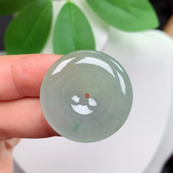 翡翠未镶嵌颈饰平安扣 26.6x6.0mm