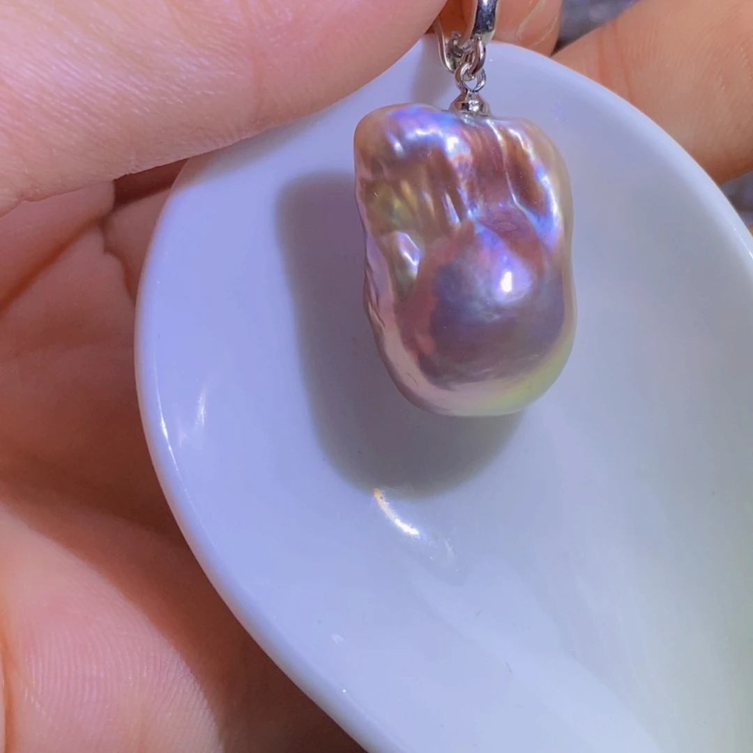 银S925镶嵌淡水珍珠微瑕