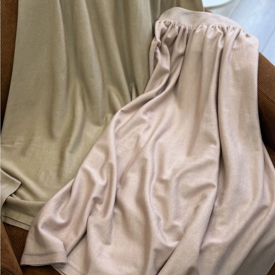 横织不变形精纺山羊绒大摆裙 夏款80支精纺羊绒半裙