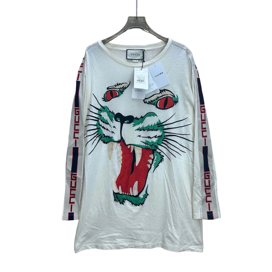 未使用 GUCCI/古驰 古驰虎头印花长袖衫/全新/L码