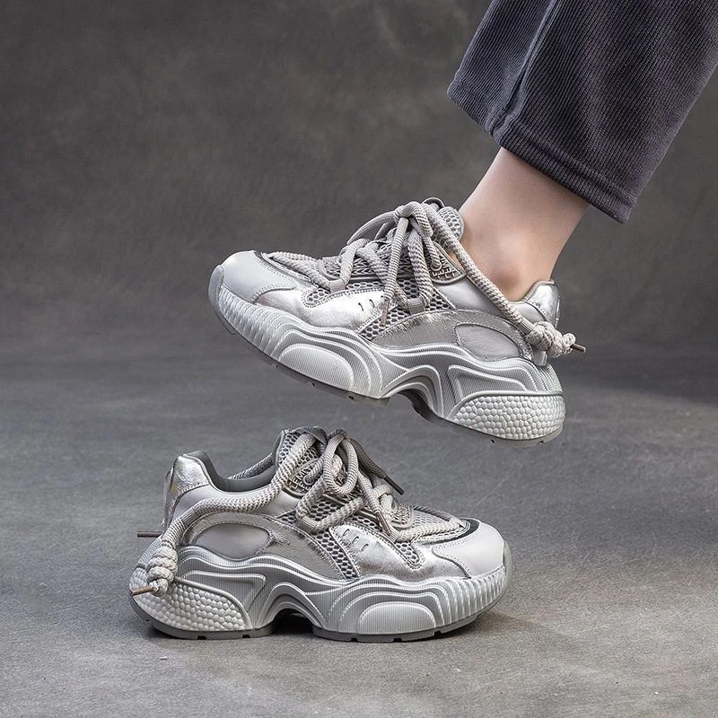 春季新款厚底增高炸街时尚单鞋欧美潮老爹鞋休闲女鞋