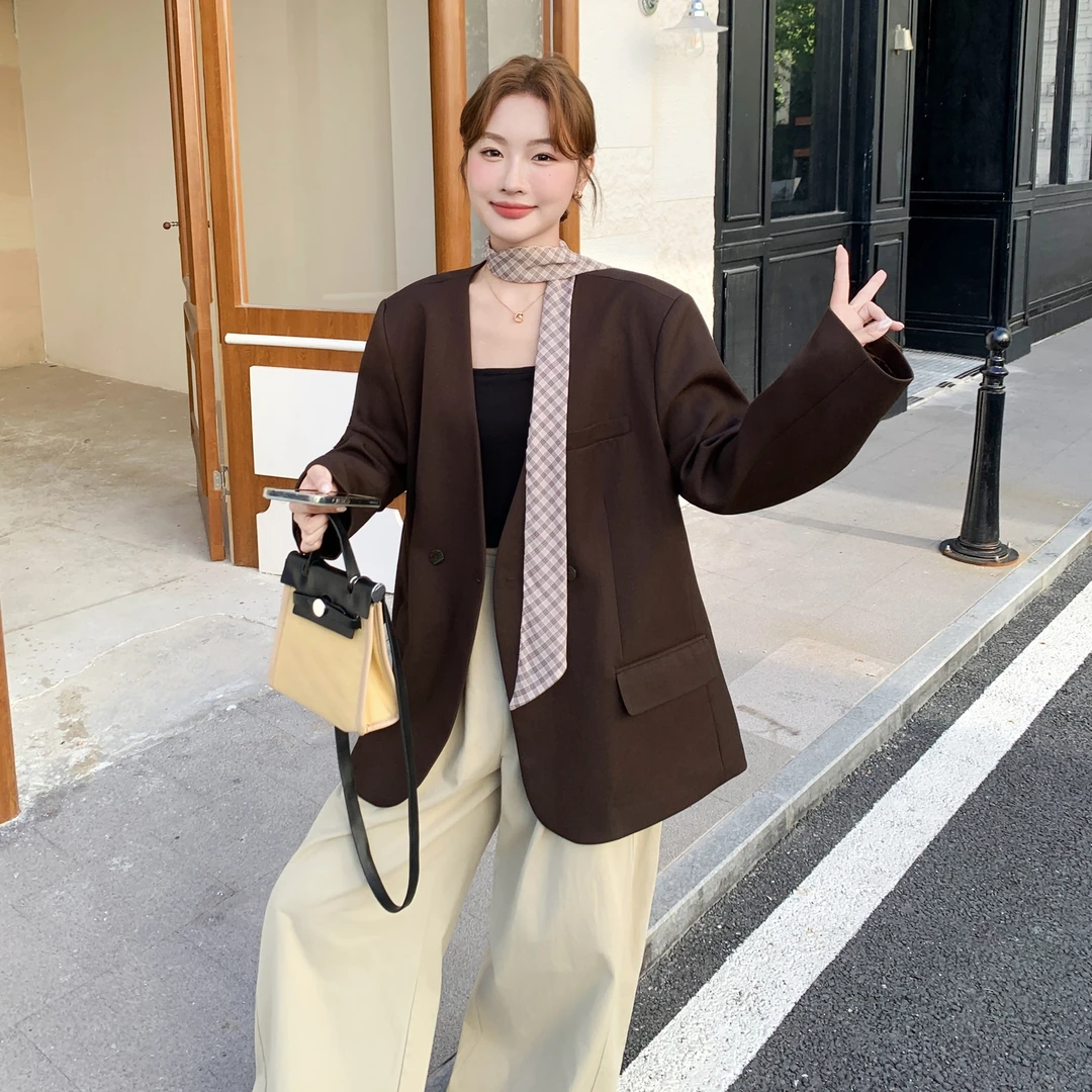 休闲小个子轻熟风咖色西装外套女2025时尚新款秋冬气质巨好看西服