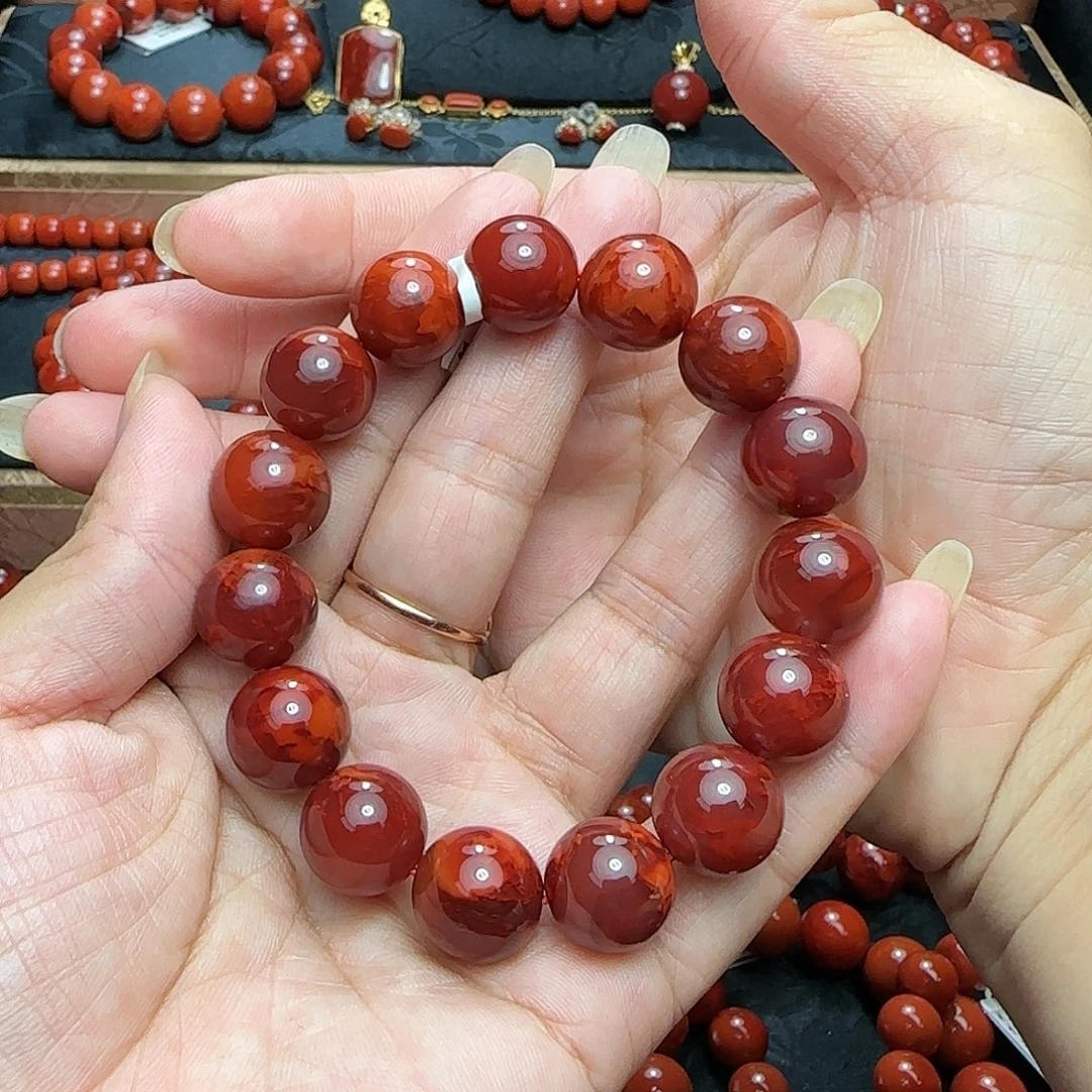 龙***野南红玛瑙未镶嵌手串