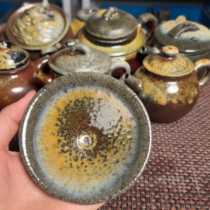 茶杯紫砂支钉斗笠130