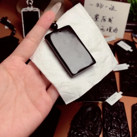 天然缅甸a货钢琴黑挂件