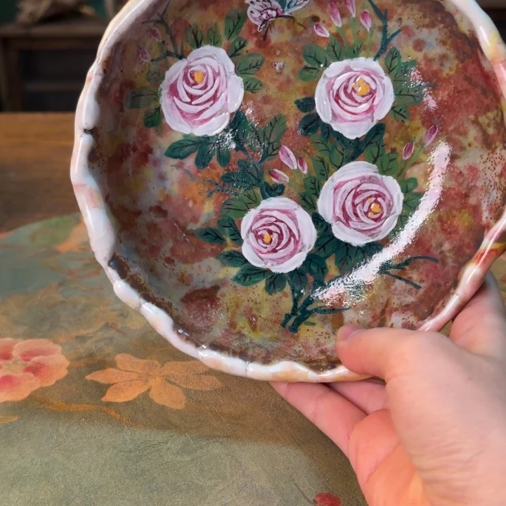 柴烧纯手工手绘陶瓷