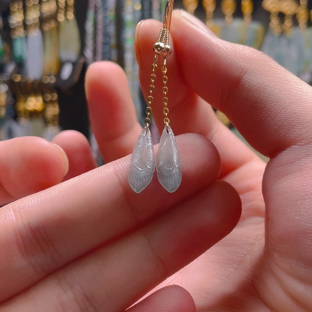 翡翠未镶嵌耳饰翡翠