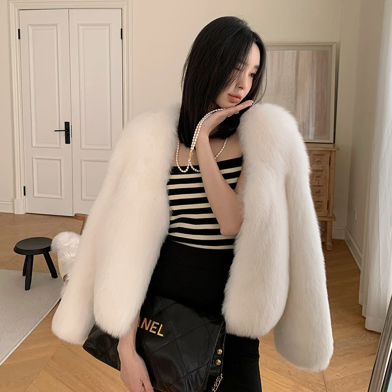 芬兰进口狐狸毛整皮毛毛大衣显瘦韩版气质皮草多色可选 厂家批发