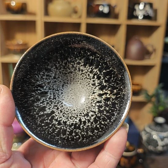 天然老黑釉斗笠盏