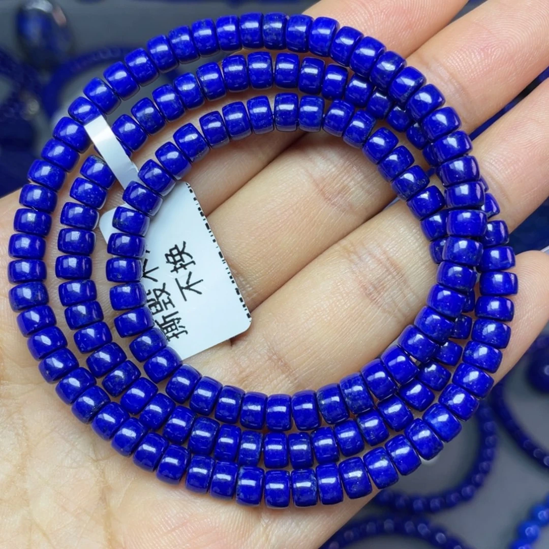 青金石未镶嵌5×3mm直切多圈手串