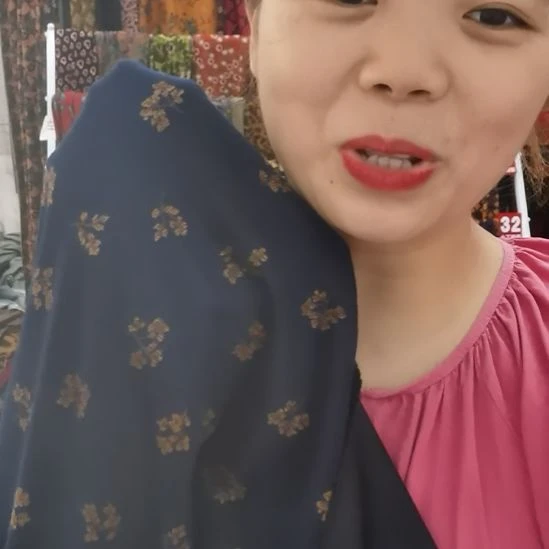 混纺一米三蓝色桂花