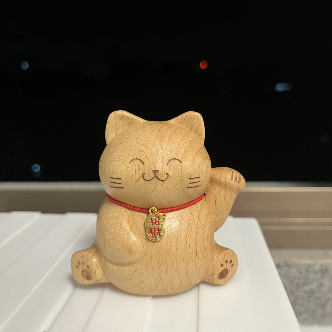 网红家居摆件酒柜电视柜客厅布置汽车内装饰品招手招财猫生日礼物