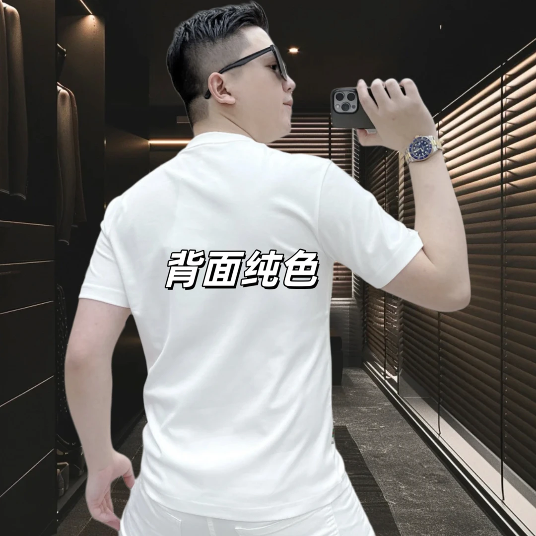 2025新款百搭夏季纯棉短袖高级感微宽松圆潮牌领男士半袖非品牌