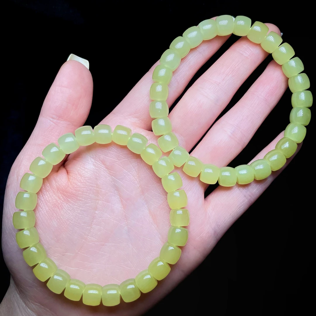 【云上好物】17 DS82327-和田玉单圈手串—多样性发一件-7x6mm（JG）