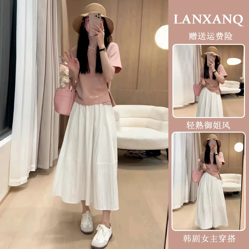 夏天穿搭新款小个子温柔系炸街奶乖高级感上衣裙子两件套女装套装
