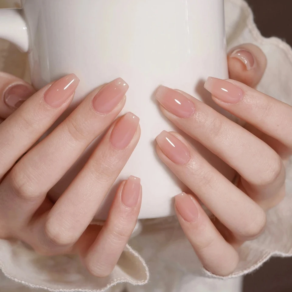 纯手工穿戴甲短款显白【嬛嬛裸】2025新款高级裸色中长美甲穿戴甲片