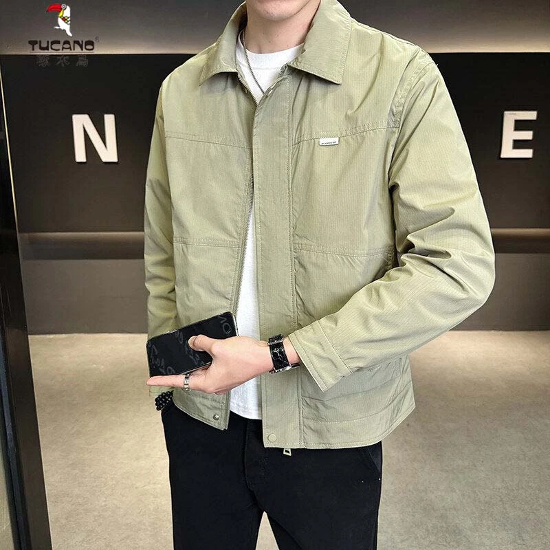 TUCANO/啄木鳥2025春秋季工装休闲翻领夹克潮流帅气男士韩版外套