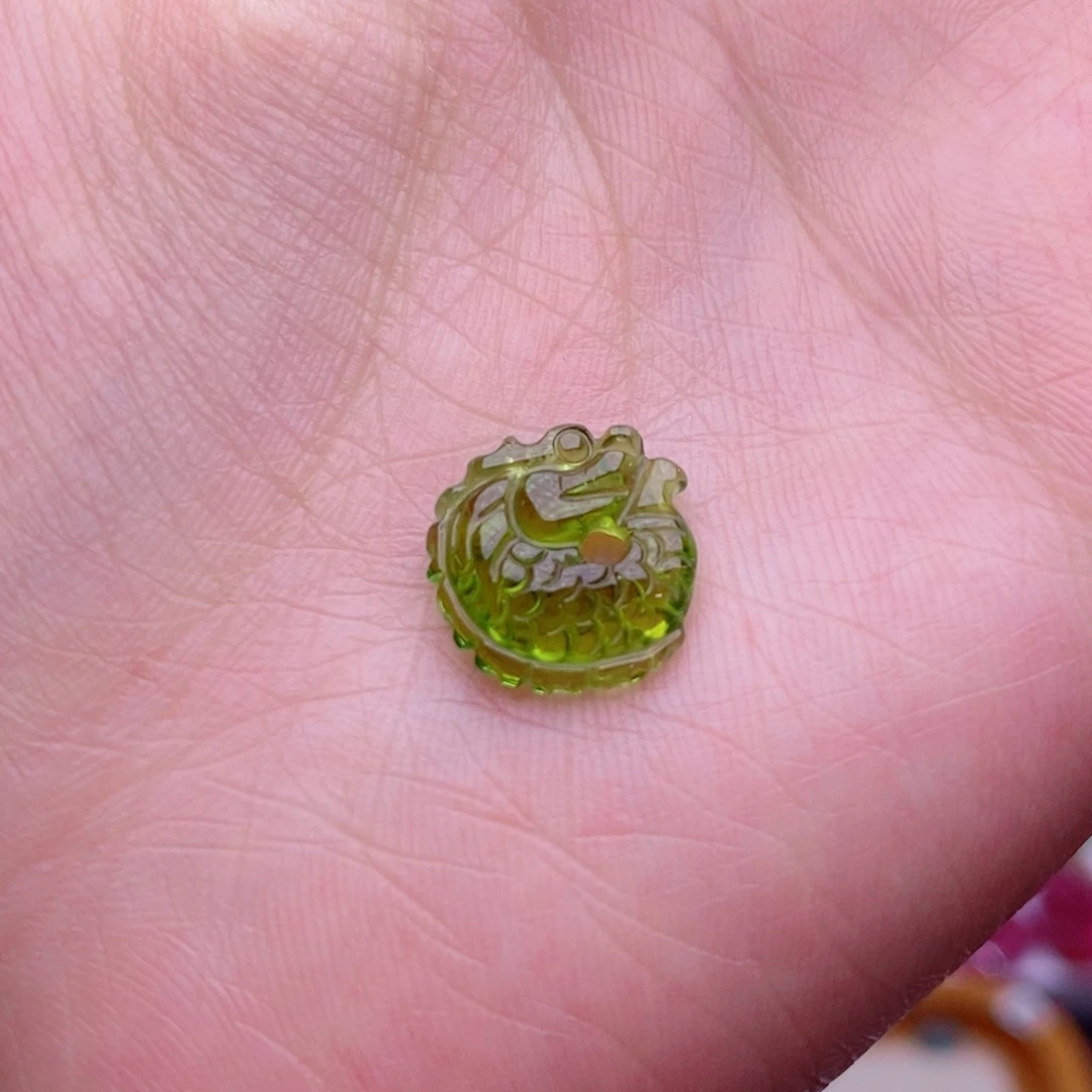 碧玺颈饰未镶嵌龙扣吊坠yy