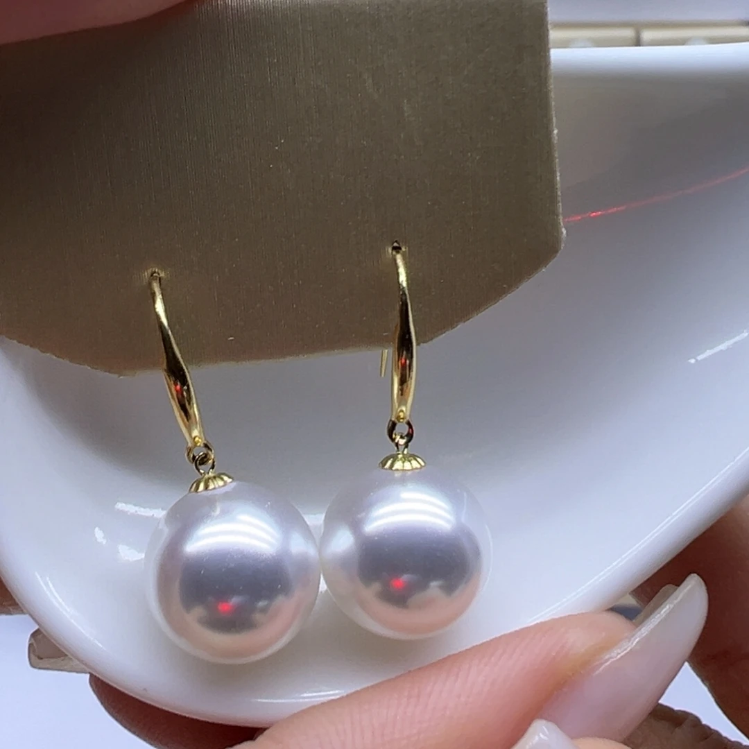 淡水珍珠耳饰18K金镶嵌