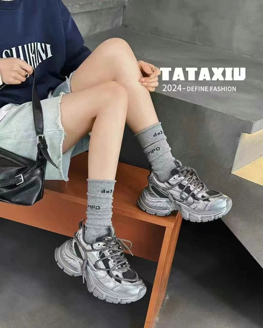 真皮厚底老爹鞋女2025新款爆款春季百搭轻便软底运动鞋洋气休闲鞋