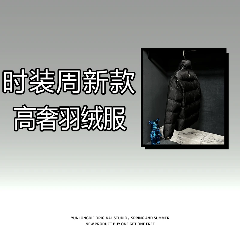 【99011】2024新款加厚立领时尚冬季轻奢白鸭绒羽绒服男装防寒外套